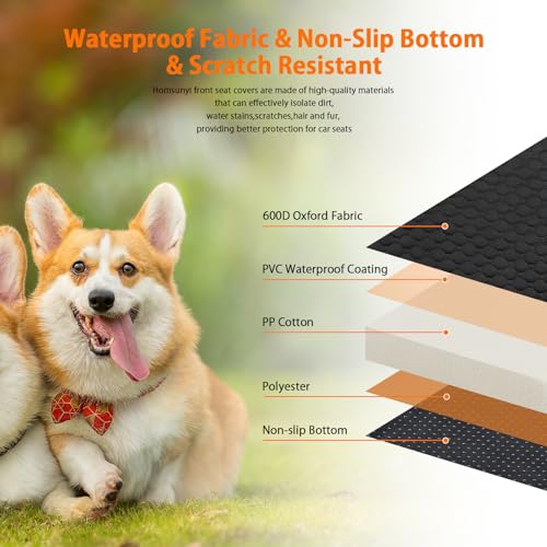 1 Pack Front Seat Car Cover, Waterproof Dog Car Seat Cover, Non-Slip & Scratch-Proof, Pet Car Seat Protector with Side Flaps and Storage Pocket, Car Seat Cover for Most Cars, Trucks and SUVs - size: Pack of 1