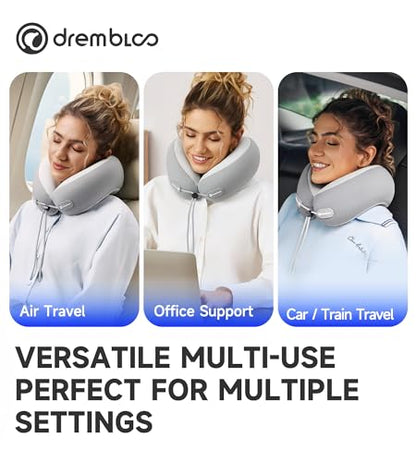 Neck Pillow Airplane, Premium Memory Foam Cooling Travel Pillows for Sleeping, Adjustable Flight Sleep Pillow with Comfortable Breathable Cover, Portable Plane Accessories