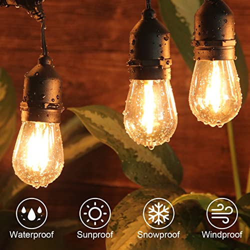 BRIMAX 12FT Outdoor String Lights with 5 LED Bulbs 2W Shatterproof Edison Bulb Commercial Grade Waterproof Outside Light 2700K Warm White for Bistro Gazebos Porch Patio Garden - style: 12FT 5 lights
