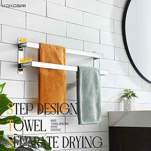 KOKOSIRI Towel Bars Bath Towel Holders 24 Inches Chrome Bathroom 2-Tiers Ladder Towel Rails Wall Mounted Towels Shelves Rack Polished Stainless Steel, B5008CH-L24 - color: Polished Chrome, size: 24-Inch