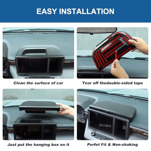 TOYCIDFG Dashboard Storage Organizer Tray with Lid for Ford Maverick 2022-2024, Behind Screen Pocket Organizer Insert Accessories