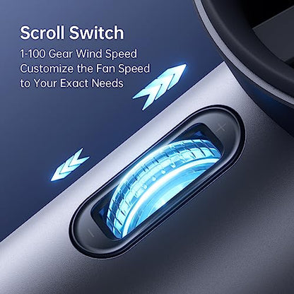 JISULIFE Handheld Fan Pro1S - Next-Gen Airflow: 12 Hours Runtime, Pearlescent ABS - Elegant Strength, 1-100 Speed Scroll Wheel, 3600mAh-Portable Fan for Travel, Gifts for Women Men(Stellar Blue) - color: Stellar Blue