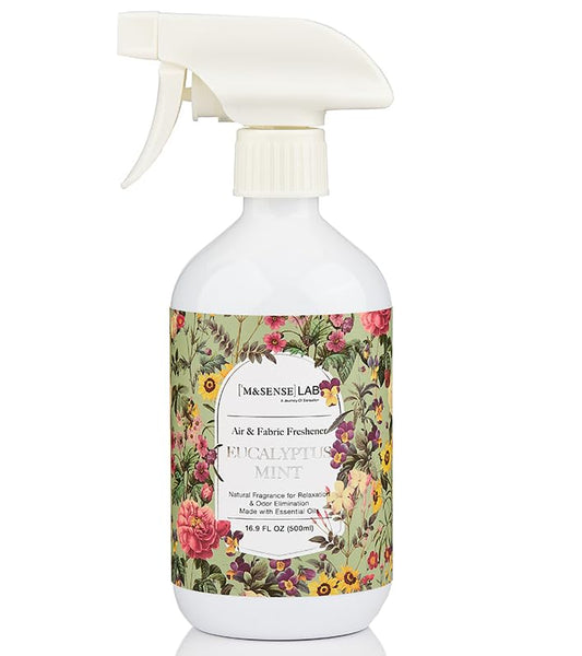 ‌M&SENSE Air & Fabric & Pet Odor Eliminator Spray - 16.9oz Large Size Natural Safe Air Freshener Eucalyptus Mint Scented Deodorizer for Home Eliminates Smoke Musty Smells, Ideal for Entryway Bathroom - color: Eucalyptus Mint