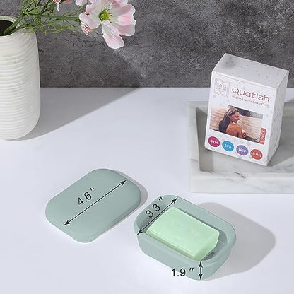 Quatish 2 Pack Travel Soap Container, Portable Soap Holder with Lid, Travel Bar Soap Holder, Soap Case for Camping Gym Travel, Soap Box for Bathroom, Greygreen - color: Greygreen