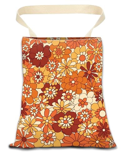 Car Trash Can, Durable Hanging Car Trash Garbage Bag, Cute Automotive Garbage Cans Organizer, Boho Orange Flowers - color: Boho Orange Flowers