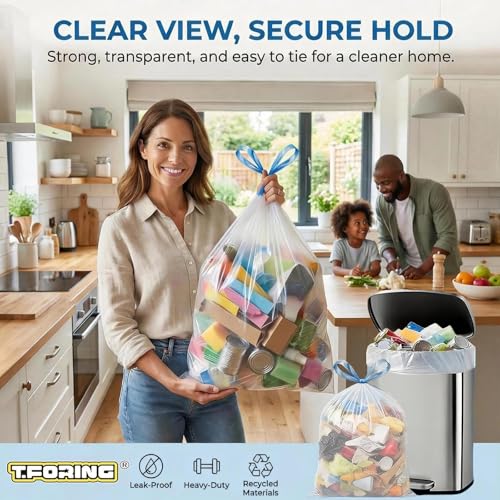 21 Gallon Tall Kitchen Trash Bags Drawstring, 1.7 Mil, 120 Count | Tear-Free,Heavy Duty,Leakproof,Strong Garbage Can Liners,White,Fit 70 - 80 Liter Waste Bins,for Kitchen Household Use, Code G - color: 21gal-120