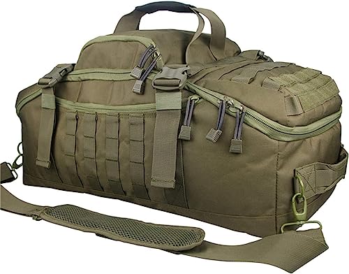 3 In 1 Military Backpack Travel Duffle Bag for Weekender Gym Traveling Workout Deployment - color: Green, size: Medium (45L)