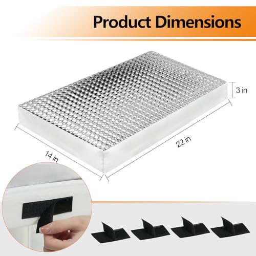 SheeChung RV Vent Insulator, 22″x14″x3″ RV Skylight Cover with Reflective Surface | Energy Saving & Reduce Heat Transfer | Skylight Shade Universal for Camper Trailer Vent - 1 Pack - size: 22 x 14 Aluminum