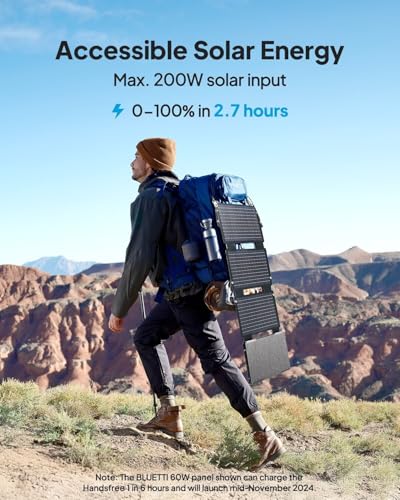 BLUETTI Solar Backpack Power Station Handsfree 1 with 100W Solar Panel Included, 268.8Wh 300W LiFePO4 Solar Generator with a 42L Backpack, All in One Solar Power System for Hiking, Photography, Travel - style: BLUETTI Handsfree1+100W Solar Panel
