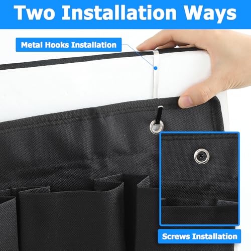 2 Pcs RV Shoe Pockets 10 Pockets, Heavy Hanging Bedside Storage Organizer with Hooks Storage Pocket Hangs on bed for Shoes Toys and Tool Accessories