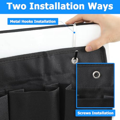 2 Pcs RV Shoe Pockets 10 Pockets, Heavy Hanging Bedside Storage Organizer with Hooks Storage Pocket Hangs on bed for Shoes Toys and Tool Accessories