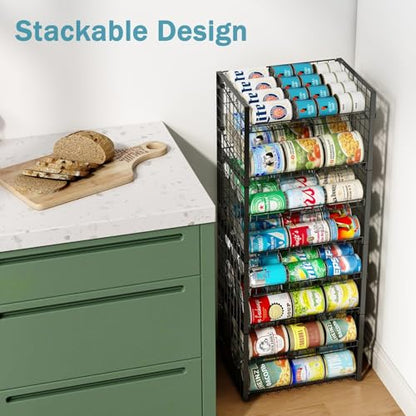 Sbanmao 2-Pack Stackable Can Organizer for Pantry, Adjustable Can Holder Rack for Canned Food Soda Drink Goods Storage up to 36 Cans Storage, 2 Tier, Black - style: 2-Tier 2-Pack