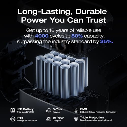 EF ECOFLOW Portable Power Station DELTA 3 Plus, 1024Wh LiFePO4 (LFP) Battery, 1800W AC/140W USB-C Output, Solar Generator (Solar Panel Optional) for Home Backup, Camping&RV - style: DELTA 3 Plus
