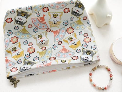 HAPPYHEIDI Canvas Pouch for Tools, Painting Pouch, Raw White, Cotton Blend, Solid, Zipper, 7.1x2.4x7 Inches, Natural - color: GR-Canvas-Raw White