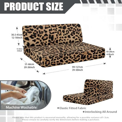 Leopard Print RV Dinette Cushion Covers,Camper Cushion Slipcovers Replacement Sofa Cushions Washable Slipcovers for Travel Trailer Couch Camper Moving Protector - color: Leopard Print