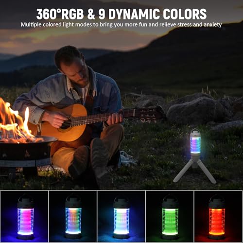 Wurkkos CL01 Camping Lantern Rechargeable, 550LM Waterproof Tent Light with Magnet Base, Up to 300H Runtime,Portable Lantern Flashlight with RGB light,Emergency Camp Light for Hurricane,Hiking,Camping - color: White