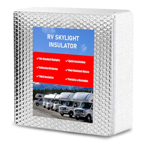 1 Pack RV Skylight Insulator 14"x14"x3", RV Vent Insulator, RV Skylight Cover with Reflective Surface, Waterproof RV Insulation for Inside Camper, RV Skylight Pillow - size: 14in X 14in X 3in 1PC