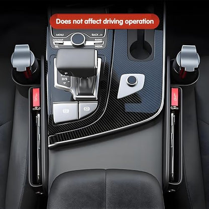 Car Seat Gap Filler Organizer, Universal Premium Leather Seat Organizer with Cup Holder, Seat Gap Storage Box with Bottle Holder, Car Leather Gap Bag Front Center Console Seat (Passenger Side) - size: Passenger Side