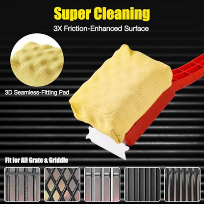 Grill Brush Bristle-Free – Steam Cleaning – Includes 2 Extra Brush Head – Heavy-Duty Barbecue Scraper,Red - style: Classic Red with 2 Extra Brush Head