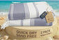 LANE LINEN Beach Towel 2 Pack - Beach Towels Oversized, Pre-Washed Large Beach Towels, Sandless Beach Towel, Quick Dry Travel Towel, Large Pool Towels, 39"x71" - Navy Blazer - color: 32: Navy Blazer, size: Pack of 2