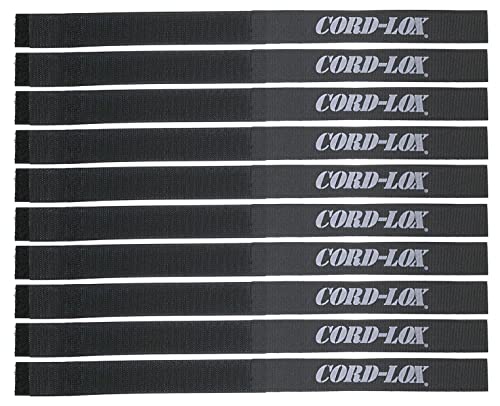 Y-Series Cable Ties - Cord Ties for Electrical Cords, Cable Organizer for Studios and Stage, Wire Management Open End Attaches to Cable, Fabricated in USA (Black, 10 x 1 Inch, 10 Pack) - size: 10" x 1"