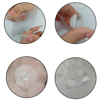 100-Pack Adhesive Ceiling Hooks – Removable, No-Drill Transparent Hanging Discs with Metal Hooks for Party, Wedding, Birthday & Christmas Decorations