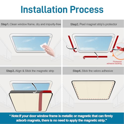 SUNICO 16.5" X 16.5" RV Door Window Shade Cover, Magnetic 100% Blackout Foldable RV Window Shades for Campers with Anti-UV Aluminum Foil Reflective & Cotton Insulation & Thicked Waterproof Fabric - color: beige