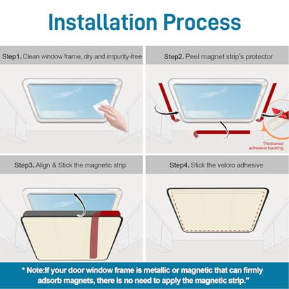 SUNICO 16.5" X 16.5" RV Door Window Shade Cover, Magnetic 100% Blackout Foldable RV Window Shades for Campers with Anti-UV Aluminum Foil Reflective & Cotton Insulation & Thicked Waterproof Fabric - color: beige
