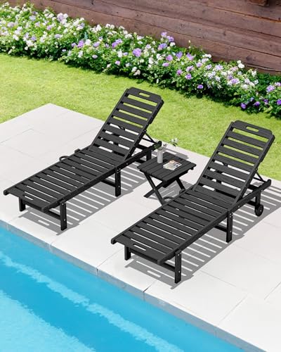 SERWALL Folding Outdoor Side Table Set of 4, Small Adirondack Side Table, Black - color: Black, size: Foldable 4-pack