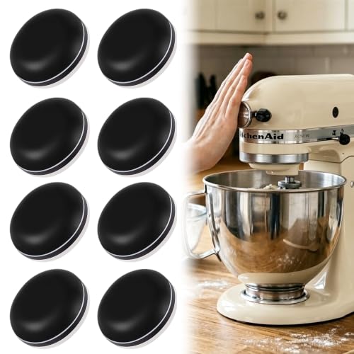 8PCS Appliance Sliders for Kitchen Black,Self-Adhesive Small Kitchen Appliance Slider Hacks Easy to MovIing & Space Saving Must Have Gadgets Mixer Accessories for countertop - size: 8Pcs-19mm-Black