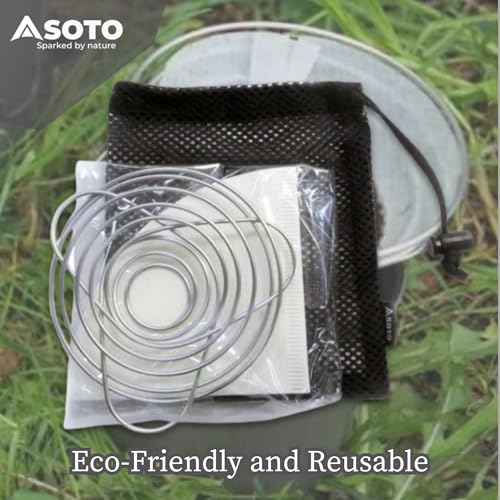 SOTO Compact Helix Coffee Maker - Portable Stainless Steel Pour Over Coffee Dripper for Travel, Camping, Bikepacking, and Home - Lightweight, Foldable, and Eco-Friendly Design