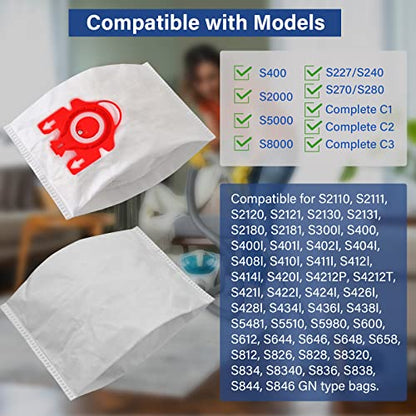 14 Packs 3D Airclean Bags Replacement for Miele FJM Vacuum Cleaner Bags,Compact C1, Compact C2, Complete C1, S241, S290, S300i, S500, S700, S4, S6 Series, Replaces Part 10123220 - size: 14 pack