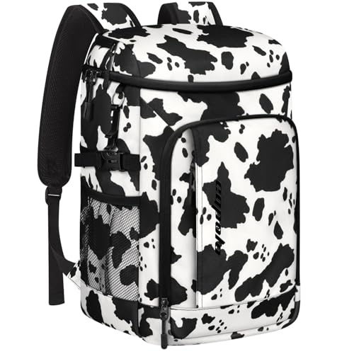 Capolo 36/45 Cans Cooler Backpack Insulated Waterproof for Women Men Lunch Backpack Coolers Leak Proof Soft Cooler Bags - color: Cow Print, size: 36 Cans