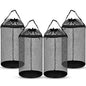 4 Pcs Boat Trash Bags Large Hoop Mesh Trash Can Portable Reusable Trash Pontoon Boat Accessories for Men Mesh Storage Bag for Fishing Kayak Camping Boating Marine Outdoor Storage ATV RV, Black