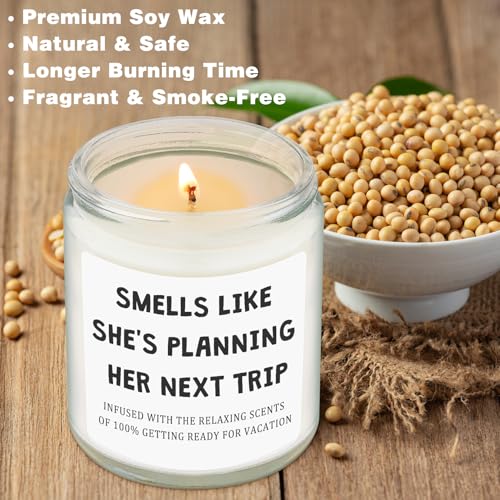 Travel Gifts for Women, Unique Gift for Travelers - Cool Ideas for People Who Travel, Funny Birthday Christmas Vacation Trip Candles for Woman Couple Friend - style: Travel