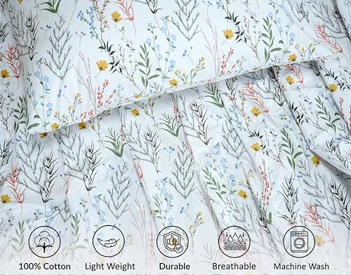 RUVANTI 100% Cotton Percale Sheets Twin Size, Aroma | Crisp Cooling, Deep Pocket 16", Soft Breathable & Durable, Hotel-Style, 3 Piece Set - color: Aroma, size: Twin