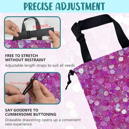 Car Garbage Bag Pink and Purple Hexagonal Hanging Canvas Car Trash Bag Drawstring Car Back Seat Organizer for Car Back Front Seat Console with Adjustable Buckle - color: Pink and Purple Hexagonal