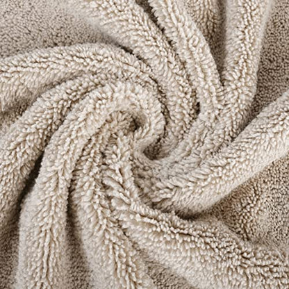 POLYTE Quick Dry Lint Free Microfiber Bath Sheet, 35 x 70 in, Pack of 2 (Beige) - color: Beige