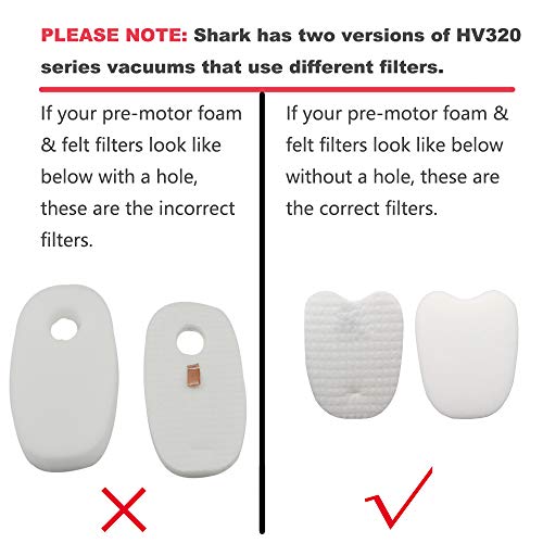 Dttery 6 Pack Filters for Shark Rocket DeluxePro Zero-M Vacuum HV343AMZ, HV345, HV320, HV321, HV322, ZS350, ZS351, ZS352, Replacement Part XPMFK320 1084FTV320