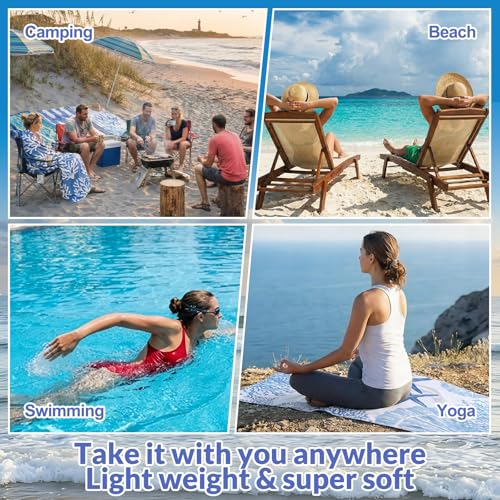Frienda 4 Pack Microfiber Oversized Lightweight Beach Towel 71x32 in for Women Men Microfiber Quick Dry Sand Free Ocean Coastal Towels for Beach Pool Travel(Coral) - style: Coral