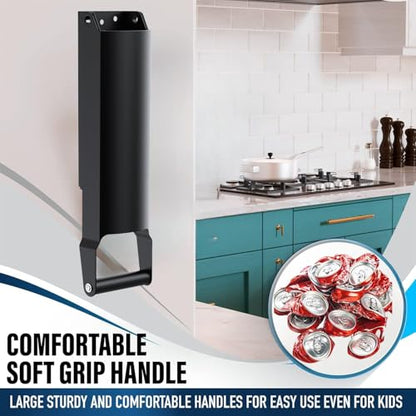 Can Crusher Wall-Mounted, Can Compactor Heavy Duty for 8/12/160Z, Can Crusher for Recycling Aluminum Soda, Beer Cans and Bottles - color: BLACK