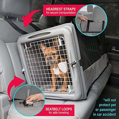 SPORT PET Large Pop Open Kennel, Portable Cat Cage Kennel, Waterproof Pet bed, Travel Litter Collection - color: Large Pop-Up Crate (Gray)