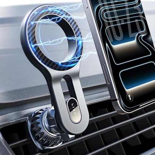 LISEN Upgraded for MagSafe Car Mount, Magnetic Phone Holder for Car Vent Phone Mount, Air Vent Car Phone Holder Mount, Magnetic Car Phone Holder for iPhone 17 Pro Max 16/15/14/13/12, Carbon Fiber - color: Carbon Fiber