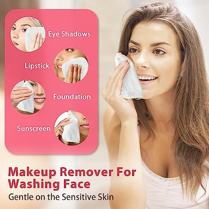 Makeup Remover Cloth, 6" x 6" Make Up Towels Reusable Face Cloth for Washing Face, Makeup Remover Pads Microfiber Face Washcloth with Mesh Bag, 12 Pack - color: White
