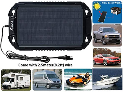 Sunway Solar Car Battery Trickle Charger & Maintainer 12Volt 8W Solar Panel Power Charger kit Portable Waterproof for Automotive RV Marine Boat Truck Motorcycle Trailer Tractor Powersports Snowmobile - size: 8W