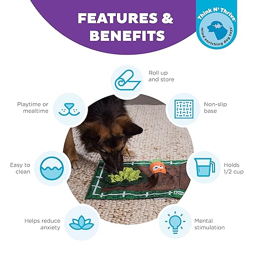 Outward Hound by Nina Ottosson Activity Matz Garden Game Plush Dog Puzzle Mat Dog Enrichment Dog Toy, Level 2 Intermediate, Multicolored - color: Activity Matz Garden