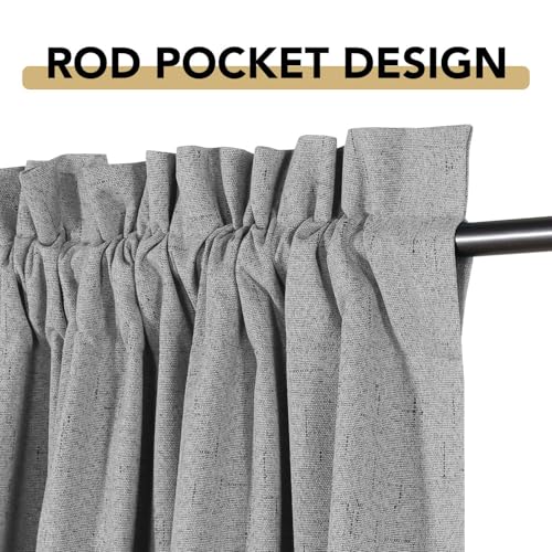H.VERSAILTEX Linen Look 100% Blackout Curtains 45 Inches Long for Bedroom Rod Pocket 42 Inches Wide Linen Textured Thick Window Curtain Drapes with White Backing, Dove Gray, 2 Panels - color: Dove Gray, size: 42"W x 45"L (Pack of 2)