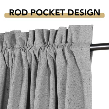 H.VERSAILTEX Linen Look 100% Blackout Curtains 45 Inches Long for Bedroom Rod Pocket 42 Inches Wide Linen Textured Thick Window Curtain Drapes with White Backing, Dove Gray, 2 Panels - color: Dove Gray, size: 42"W x 45"L (Pack of 2)