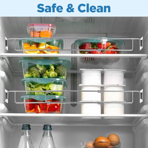 4 Pack RV Refrigerator Tension Rods, RV Fridge Secure Adjustable Bars 12.44"-22.63" for Bars Travel Trailer Motorhome Camper Accessories,Refrigerator, Cupboard, Bookshelf,Kitchen