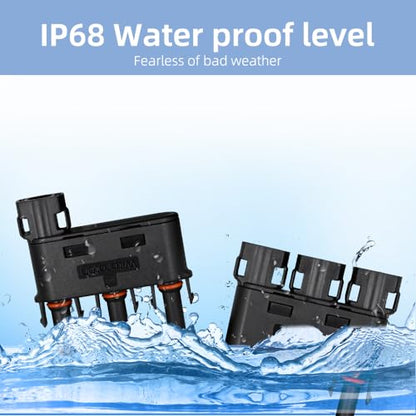Solar Branch Connector IP68 1500V FMM+MFF, Y Connector for Parallel Connection Between Solar Panels, 1 Pairs (3 to 1) - size: 3to1 Branch Connector